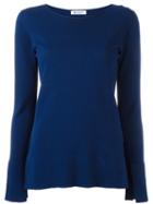 Dondup Slit Sleeves Jumper, Women's, Size: Xs, Blue, Cotton