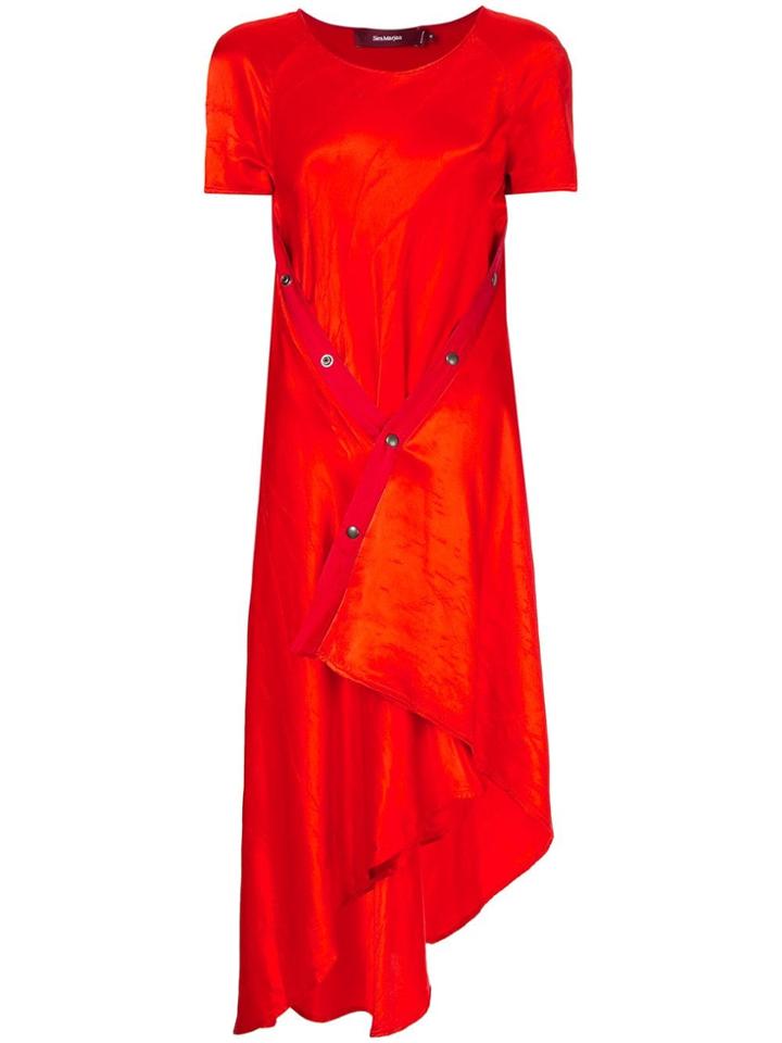 Sies Marjan Asymmetric Short Sleeve Dress - Red