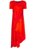 Sies Marjan Asymmetric Short Sleeve Dress - Red