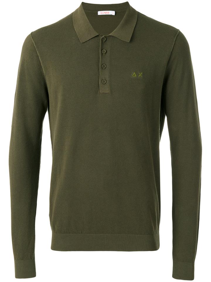 Sun 68 Longsleeved Polo Shirt - Green