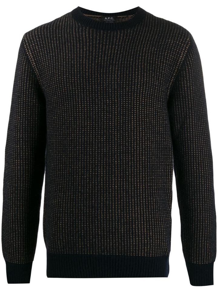 A.p.c. Two-tone Knitted Jumper - Blue