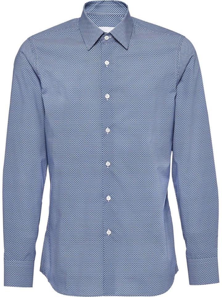 Prada Geometric Print Poplin Shirt - Blue