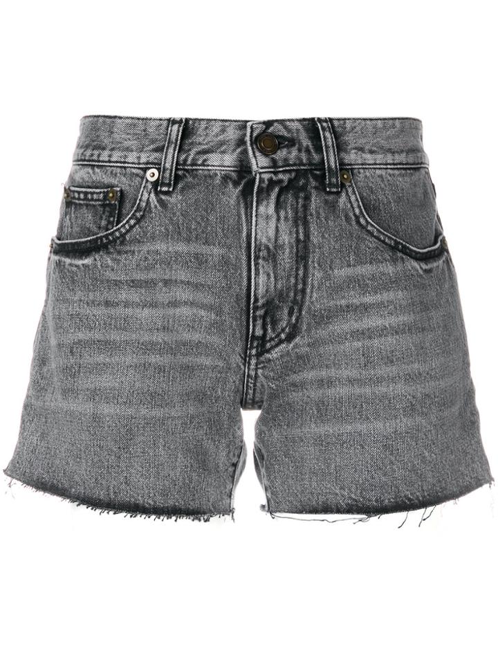 Saint Laurent Faded Mini Shorts - Grey