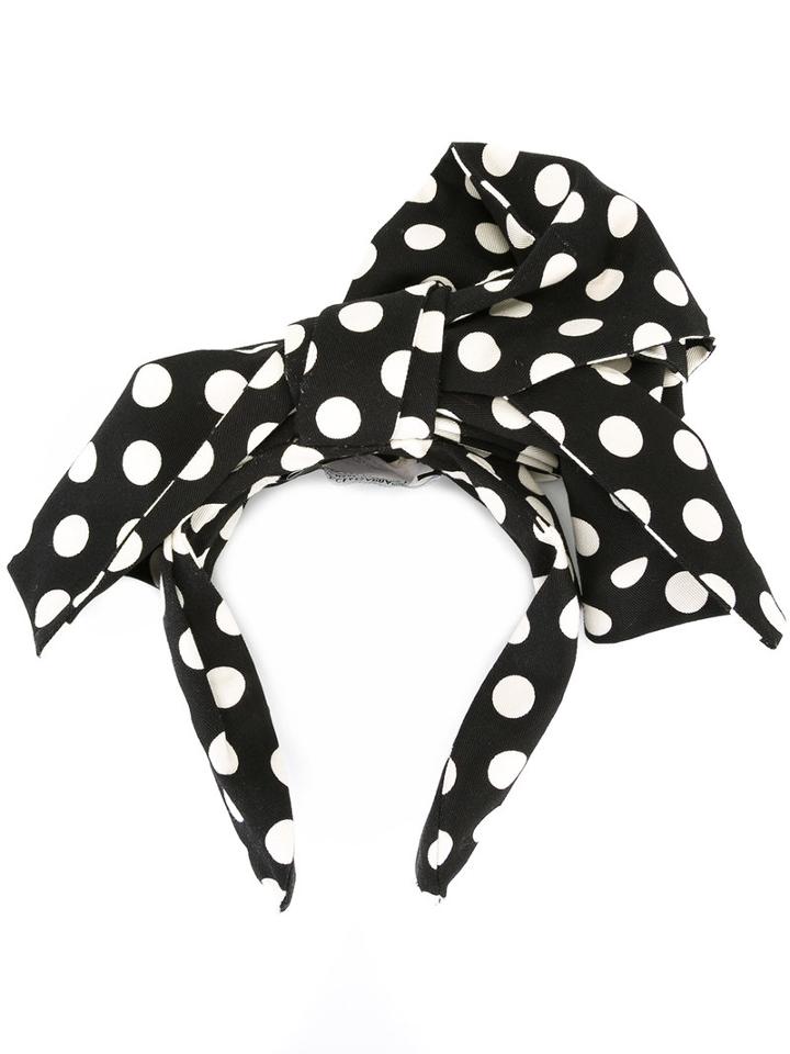 Dolce & Gabbana Polka-dot Hair Band, Women's, Black, Cotton/spandex/elastane/iron