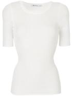 T By Alexander Wang Shortsleeved Knitted Top - Nude & Neutrals