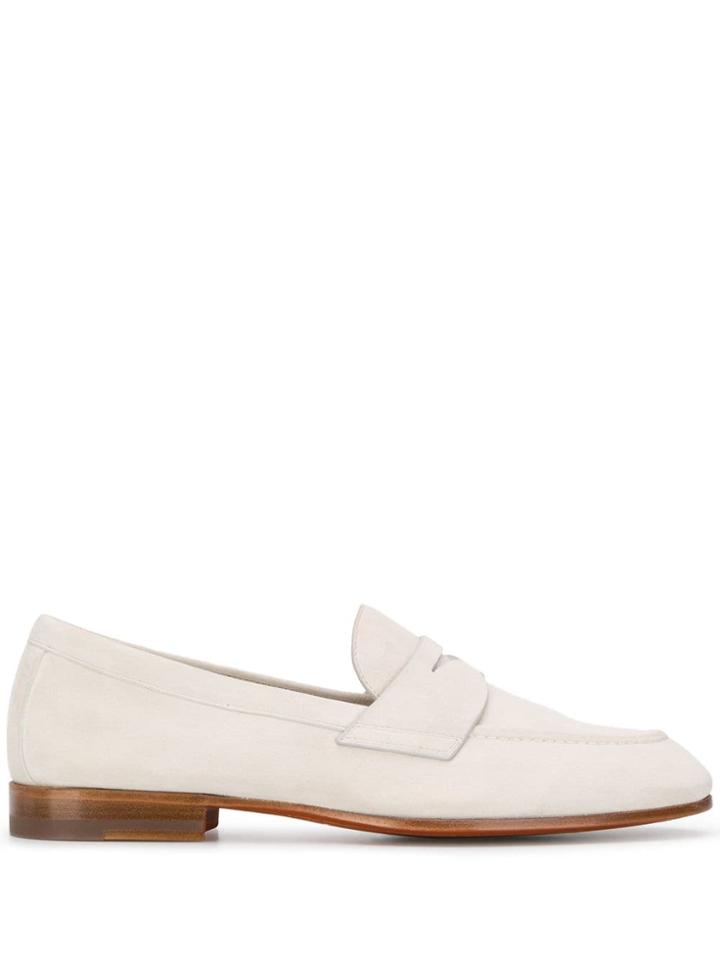 Santoni Slip On Loafers - White