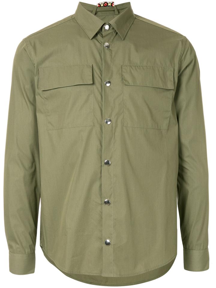 Msgm Snap Button Shirt - Green