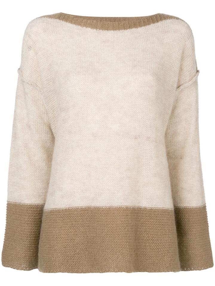 Daniela Pancheri Bicolour Knit Jumper - Neutrals