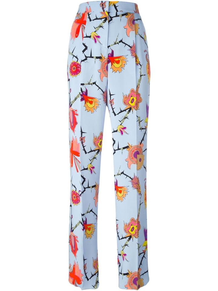 Emilio Pucci Floral Print Trousers - Blue