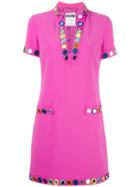 Moschino Embellished T-shirt Dress, Women's, Size: 40, Pink/purple, Polyester/rayon/triacetate