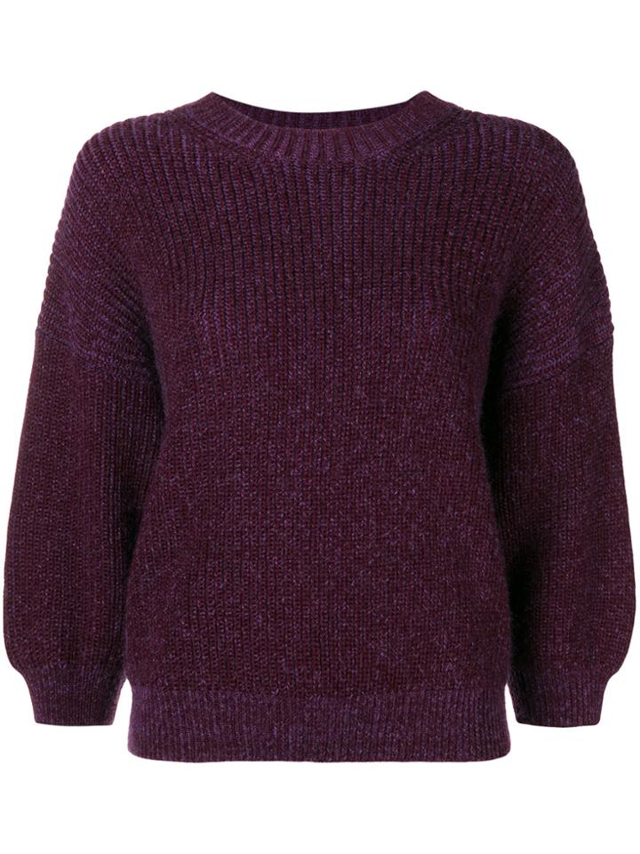 3.1 Phillip Lim Puff Sleeve Sweater - Pink & Purple