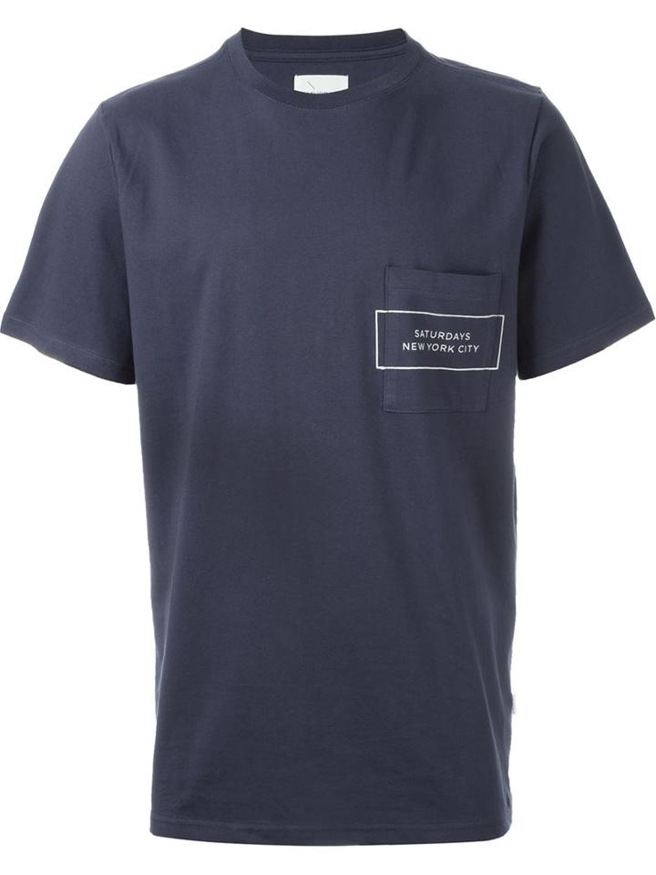 Saturdays Surf Nyc Randall T-shirt, Men's, Size: S, Blue, Cotton