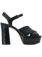 Michael Michael Kors Platform Open Toe Heels - Black