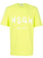 Msgm Logo Print T-shirt - Yellow & Orange