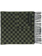 Karl Lagerfeld Checkered Pattern Scarf - Green