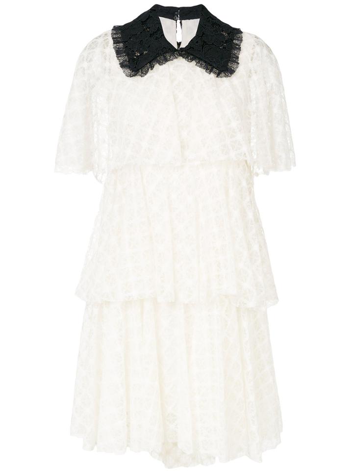 Philosophy Di Lorenzo Serafini Contrast Lace Dress - White