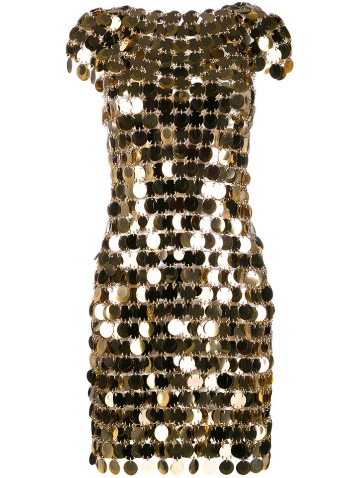 Paco Rabanne Disc Dress - Gold