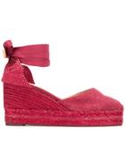 Castañer Lace-up Wedge Espadrilles - Red