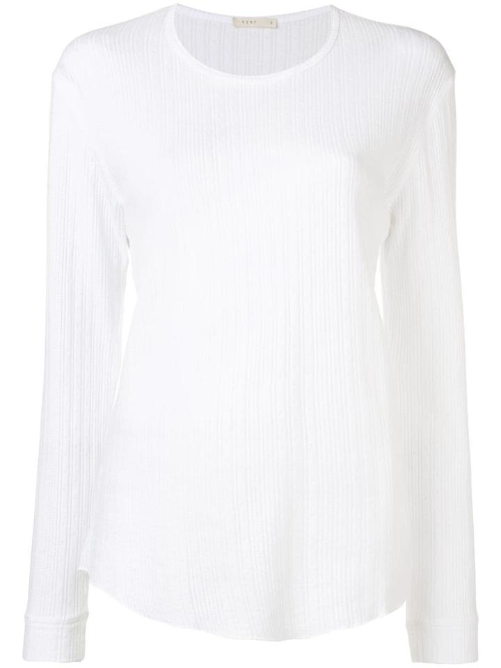 6397 Ribbed Lightweight Sweater - White
