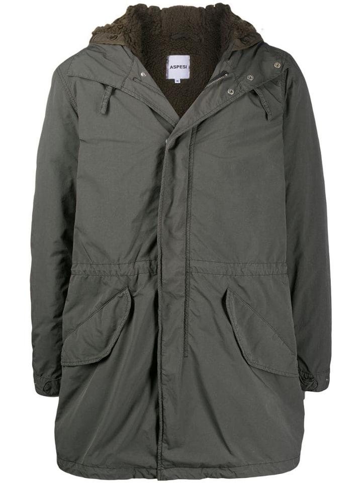 Aspesi Zip-up Parka Jacket - Green