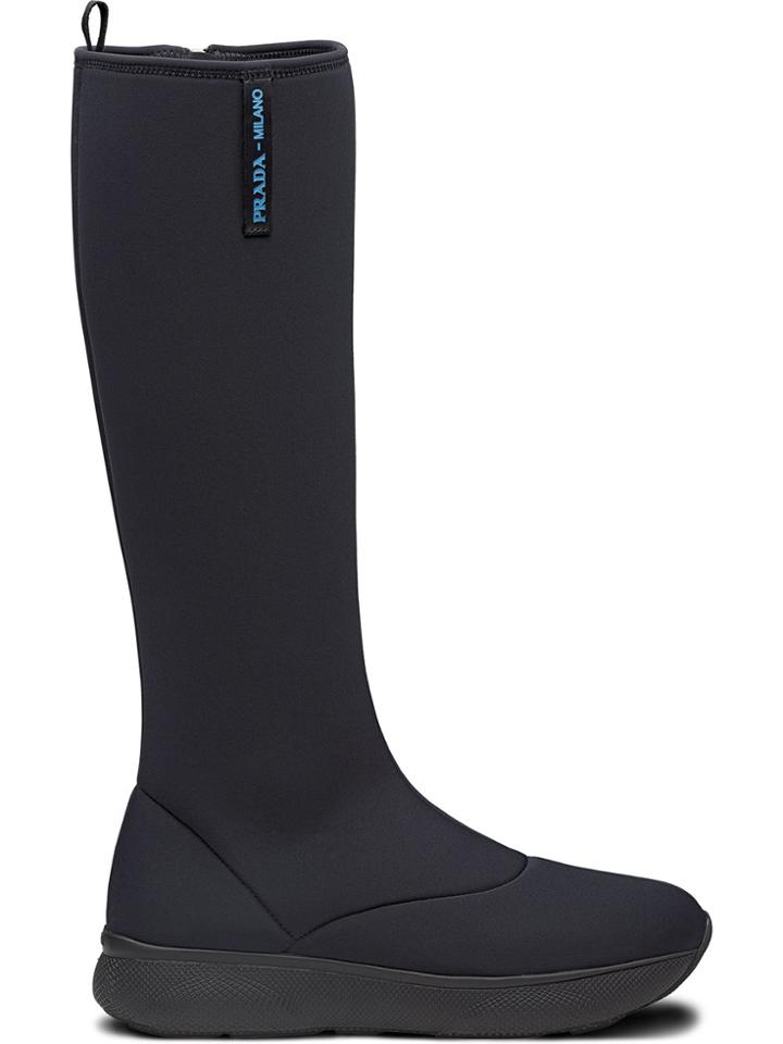 Prada Neoprene Boot Sneakers - Black