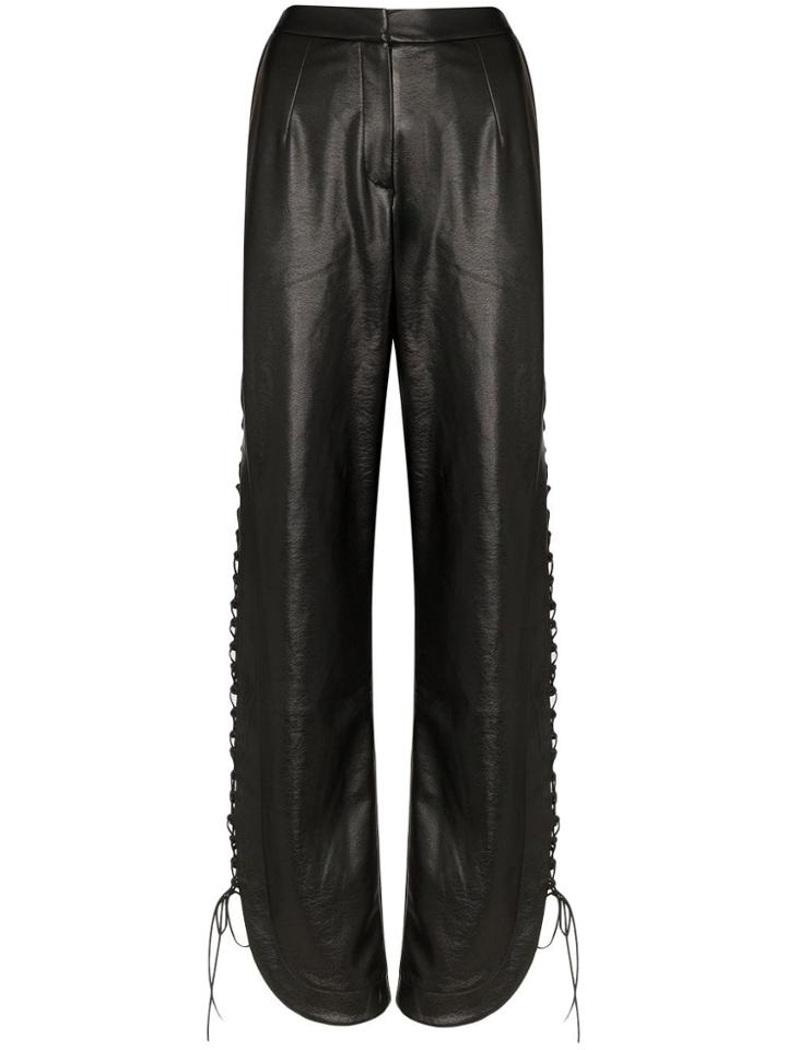 Matériel High-waisted Lace-up Trousers - Black