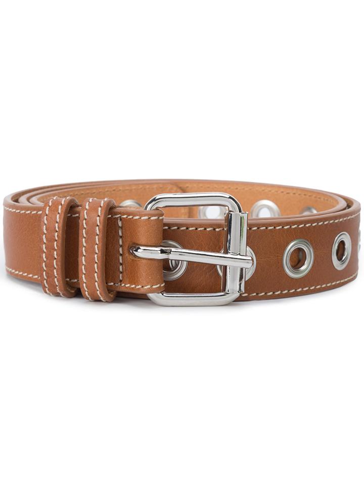 Maison Margiela Eyelet Embellished Belt - Brown