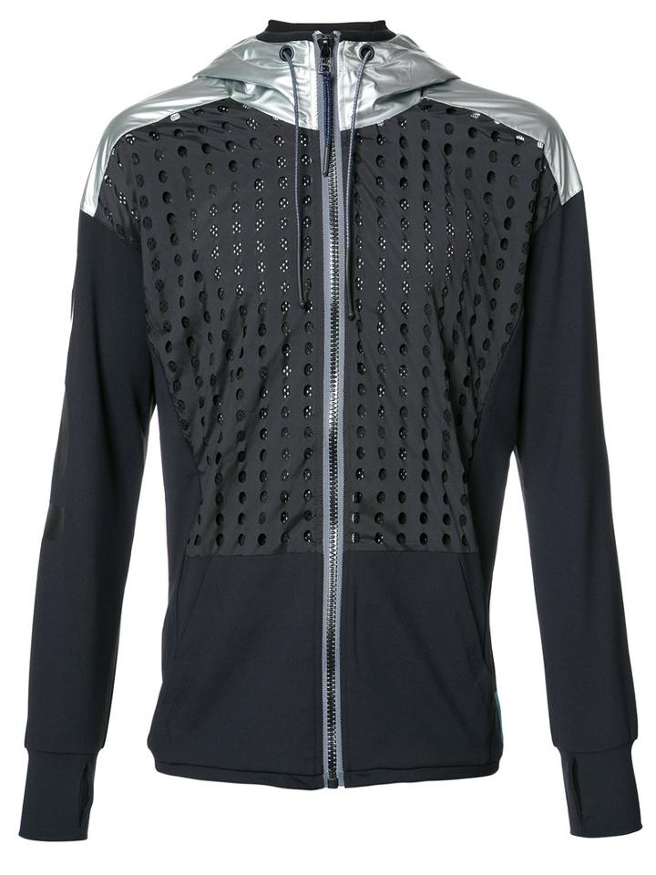 Diesel Mesh And Metallic Panel Hoodie, Men's, Size: Small, Black, Polyester/nylon/spandex/elastane