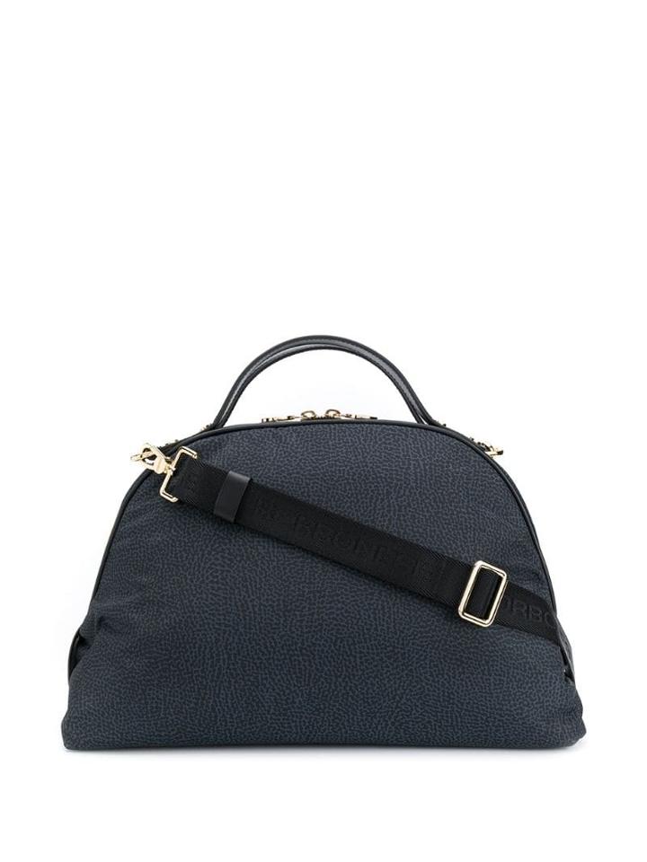 Borbonese Textured Print Tote - Black