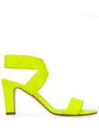A Plan Application Cross Strap Sandals - Yellow