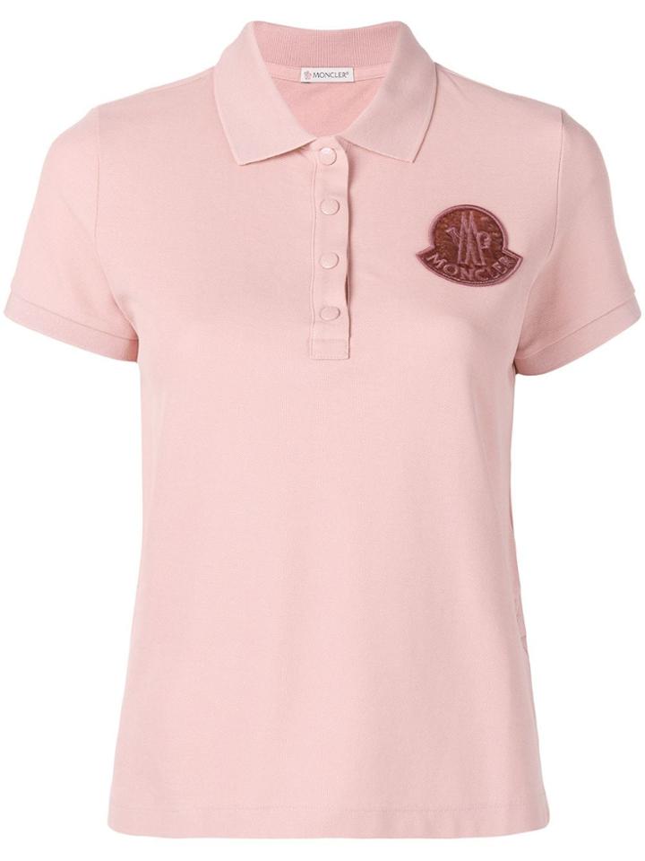 Moncler Logo Patch Polo Shirt - Pink