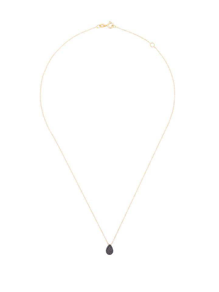 Diane Kordas Black Diamond Teardrop Necklace - Metallic