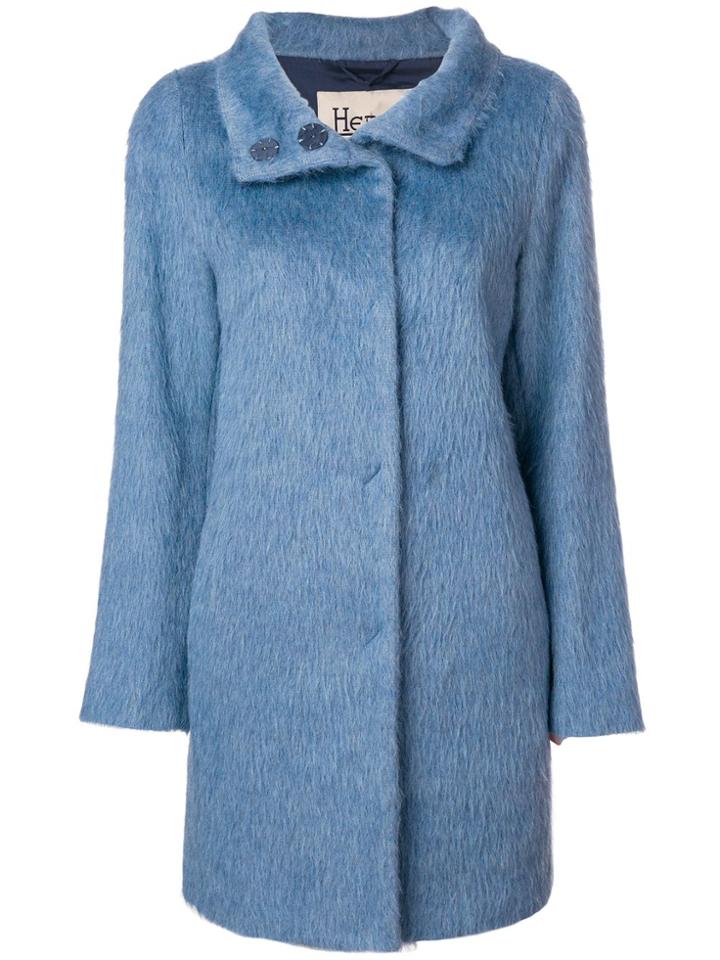 Herno Buttoned Up Coat - Blue