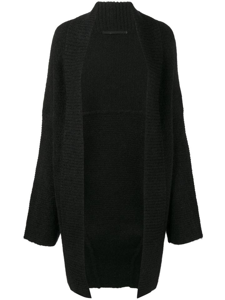 Haider Ackermann - Ribbed Knitted Cardigan - Women - Nylon/spandex/elastane/mohair - L, Black, Nylon/spandex/elastane/mohair