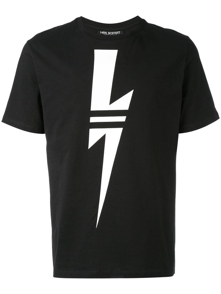 Neil Barrett - Lightning Print T-shirt - Men - Cotton - Xl, Black, Cotton