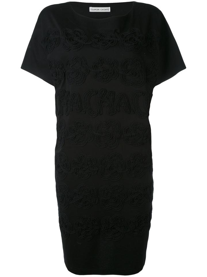 Tsumori Chisato - Embroidered Short Dress - Women - Cotton - 2, Black, Cotton