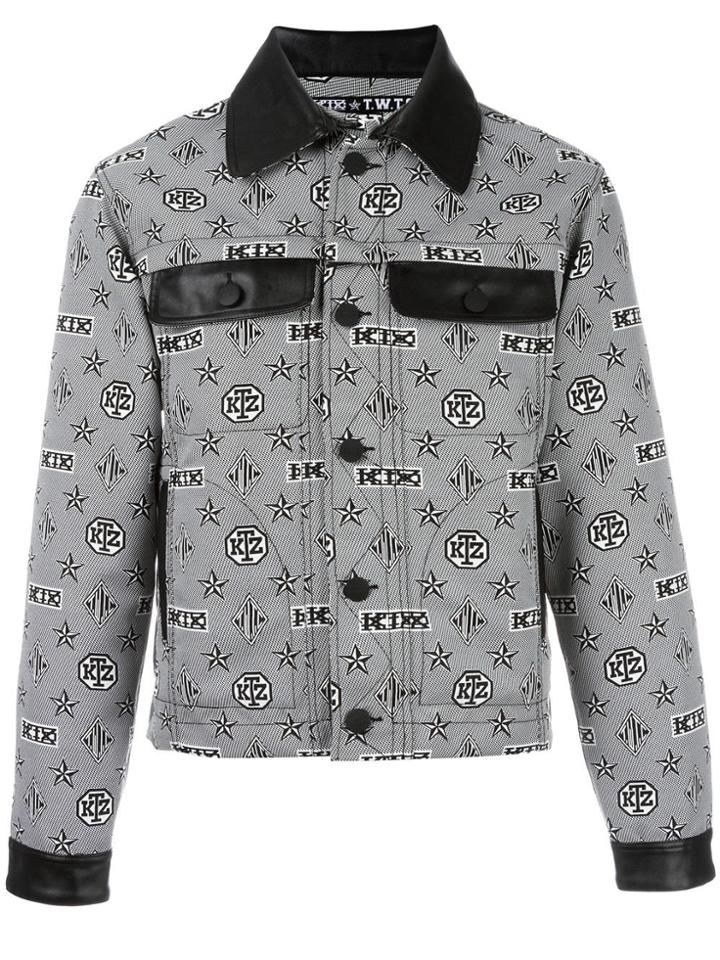 Ktz Monogram Print Shirt Jacket - Black