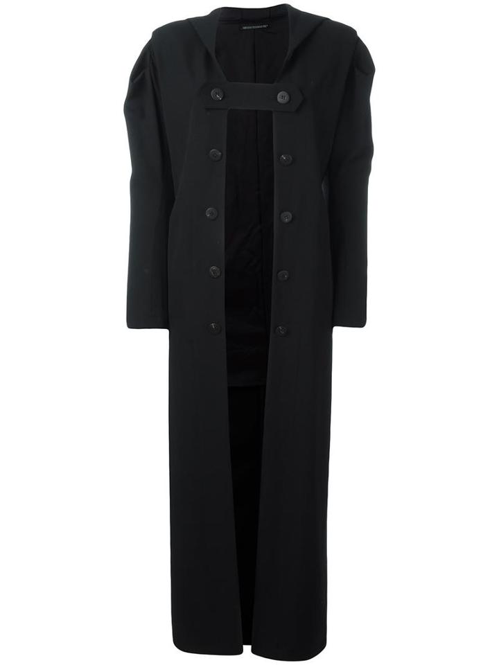 Yohji Yamamoto Open Front Buttoned Coat, Women's, Size: Small, Black, Acrylic/polyurethane/cupro/wool