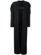 Yohji Yamamoto Open Front Buttoned Coat, Women's, Size: Small, Black, Acrylic/polyurethane/cupro/wool