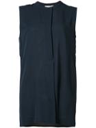 Vince - Sleeveless Blouse - Women - Silk - Xs, Blue, Silk