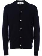 Comme Des Garçons Play V-neck Cardigan, Men's, Size: Medium, Blue, Wool