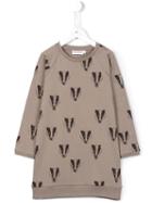 Mini Rodini Badger Print Sweater Dress, Girl's, Size: 11 Yrs, Brown