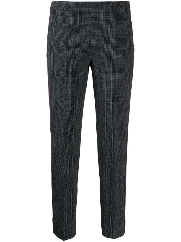 Piazza Sempione Slim-fit Plaid Trousers - Blue