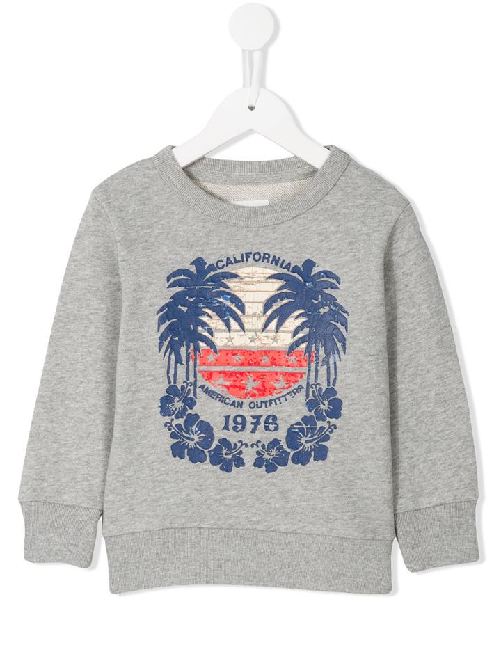 American Outfitters Kids Palm Tree Print Sweatshirt, Girl's, Size: 10 Yrs, Grey