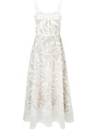 Elie Saab Floral Pattern Flared Dress - White