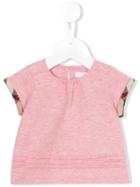 Burberry Kids - Giselle Checked Cuff Top - Kids - Cotton - 9 Mth, Infant Girl's, Pink/purple