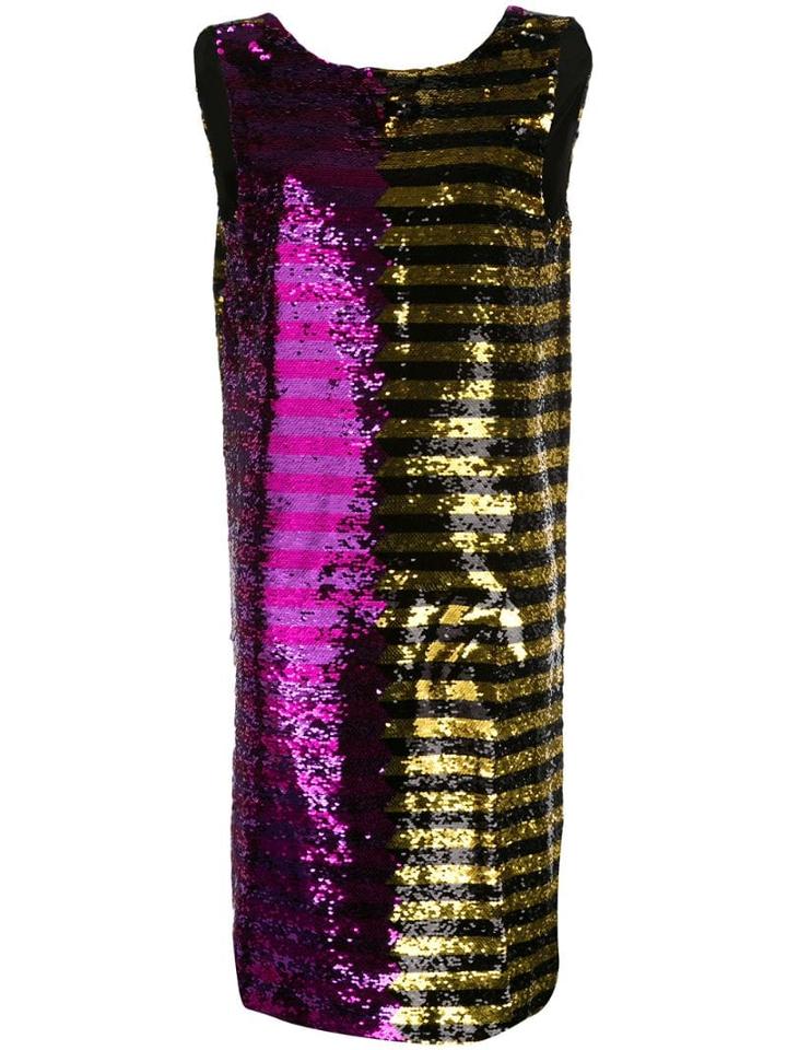 Halpern Asymmetric Striped Dress - Multicolour