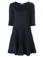 Chloé Fluted Hem Dress, Women's, Size: 38, Blue, Viscose/silk