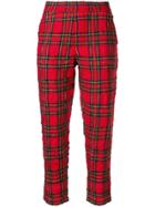 R13 Tartan Cropped Trousers - Red