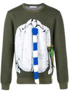 Jw Anderson Trompe L'oeil Shirt And Tie Sweater - Green